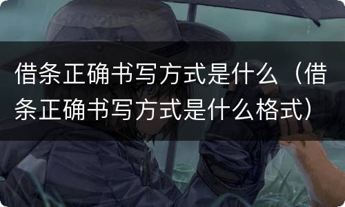 借条正确书写方式是什么（借条正确书写方式是什么格式）