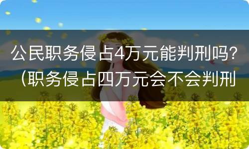 公民职务侵占4万元能判刑吗？（职务侵占四万元会不会判刑）