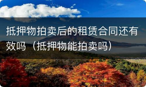 抵押物拍卖后的租赁合同还有效吗（抵押物能拍卖吗）