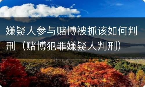 嫌疑人参与赌博被抓该如何判刑（赌博犯罪嫌疑人判刑）