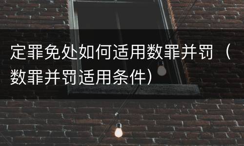 定罪免处如何适用数罪并罚（数罪并罚适用条件）