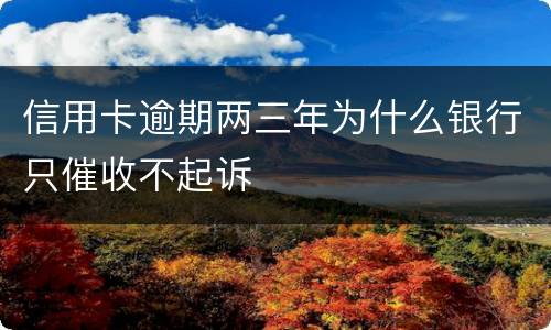 信用卡逾期两三年为什么银行只催收不起诉