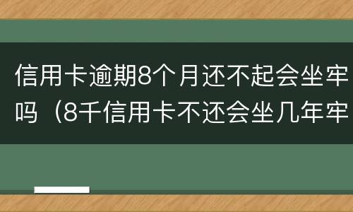 信用卡逾期8个月还不起会坐牢吗（8千信用卡不还会坐几年牢）