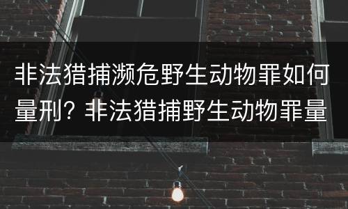 非法猎捕濒危野生动物罪如何量刑? 非法猎捕野生动物罪量刑标准
