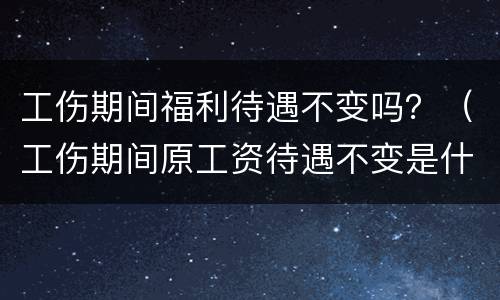 工伤期间福利待遇不变吗？（工伤期间原工资待遇不变是什么意思）