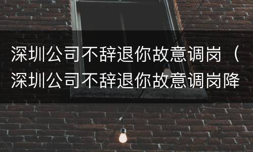深圳公司不辞退你故意调岗（深圳公司不辞退你故意调岗降薪）