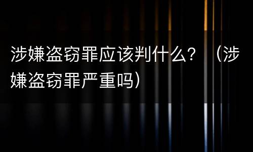 涉嫌盗窃罪应该判什么？（涉嫌盗窃罪严重吗）