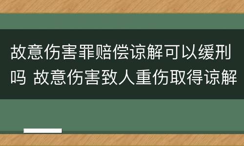 故意伤害罪赔偿谅解可以缓刑吗 故意伤害致人重伤取得谅解能否判缓刑