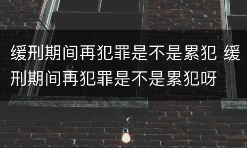 缓刑期间再犯罪是不是累犯 缓刑期间再犯罪是不是累犯呀