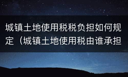 城镇土地使用税税负担如何规定（城镇土地使用税由谁承担）