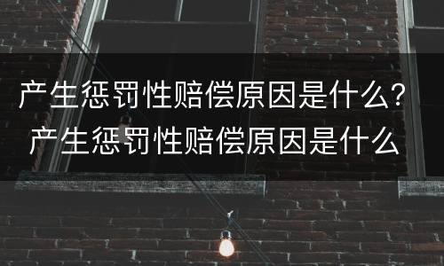 产生惩罚性赔偿原因是什么？ 产生惩罚性赔偿原因是什么