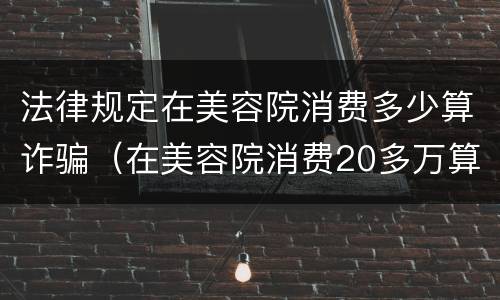 法律规定在美容院消费多少算诈骗（在美容院消费20多万算诈骗吗）