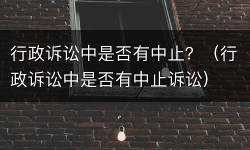 行政诉讼中是否有中止？（行政诉讼中是否有中止诉讼）