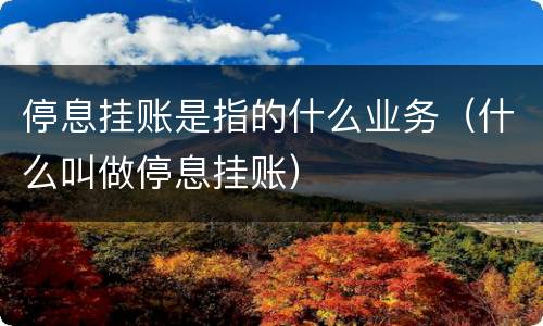 停息挂账是指的什么业务（什么叫做停息挂账）