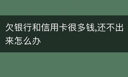 欠银行和信用卡很多钱,还不出来怎么办