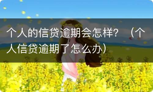 个人的信贷逾期会怎样？（个人信贷逾期了怎么办）