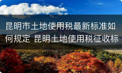 昆明市土地使用税最新标准如何规定 昆明土地使用税征收标准