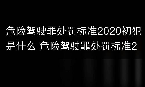 危险驾驶罪处罚标准2020初犯是什么 危险驾驶罪处罚标准2020初犯是什么罪名