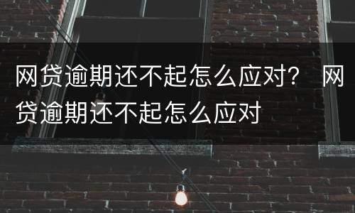 网贷逾期还不起怎么应对？ 网贷逾期还不起怎么应对