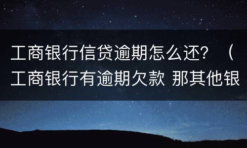工商银行信贷逾期怎么还？（工商银行有逾期欠款 那其他银行还能贷款?）