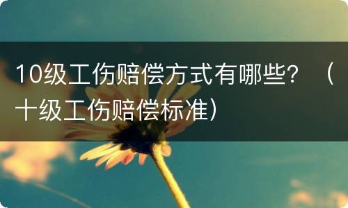 10级工伤赔偿方式有哪些？（十级工伤赔偿标准）