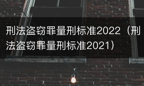 刑法盗窃罪量刑标准2022（刑法盗窃罪量刑标准2021）