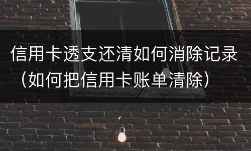 信用卡透支还清如何消除记录（如何把信用卡账单清除）