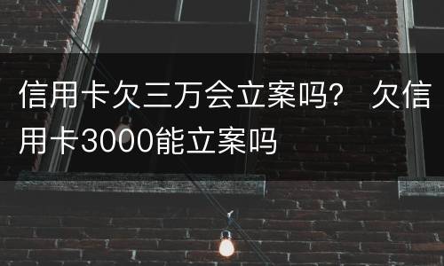 信用卡欠三万会立案吗？ 欠信用卡3000能立案吗