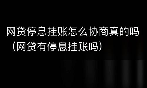 网贷停息挂账怎么协商真的吗（网贷有停息挂账吗）