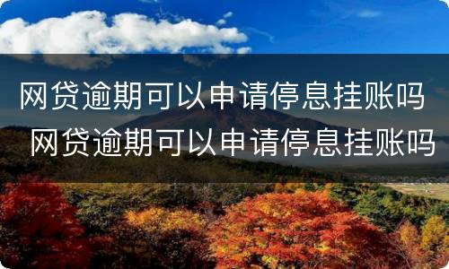 网贷逾期可以申请停息挂账吗 网贷逾期可以申请停息挂账吗