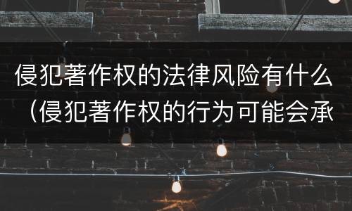 侵犯著作权的法律风险有什么（侵犯著作权的行为可能会承担什么责任）
