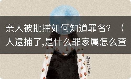 亲人被批捕如何知道罪名？（人逮捕了,是什么罪家属怎么查）