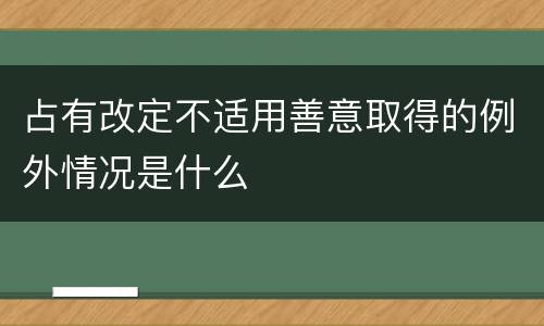 占有改定不适用善意取得的例外情况是什么