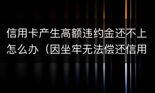 信用卡产生高额违约金还不上怎么办（因坐牢无法偿还信用卡会收取违约金吗）