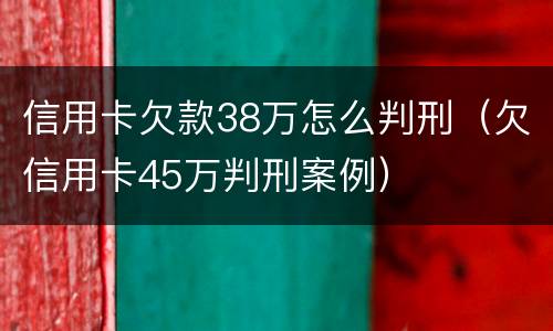 信用卡欠款38万怎么判刑（欠信用卡45万判刑案例）