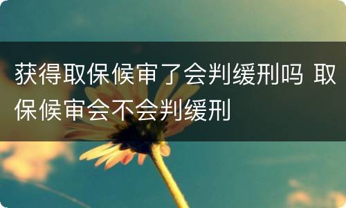 获得取保候审了会判缓刑吗 取保候审会不会判缓刑