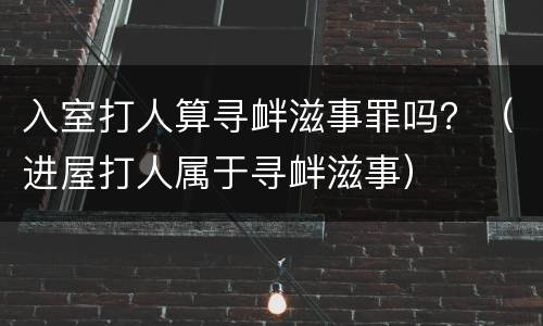 入室打人算寻衅滋事罪吗？（进屋打人属于寻衅滋事）