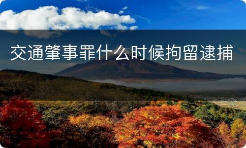 交通肇事罪什么时候拘留逮捕