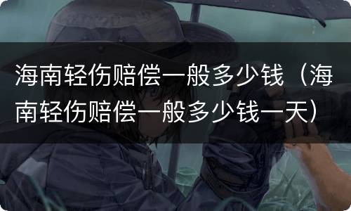 海南轻伤赔偿一般多少钱（海南轻伤赔偿一般多少钱一天）