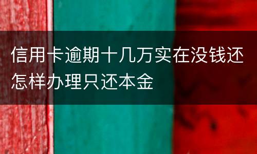 信用卡逾期十几万实在没钱还怎样办理只还本金