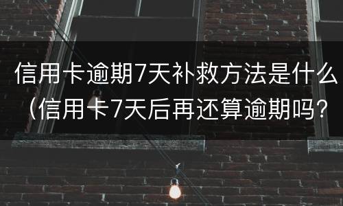 信用卡逾期7天补救方法是什么（信用卡7天后再还算逾期吗?）
