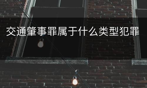 交通肇事罪属于什么类型犯罪