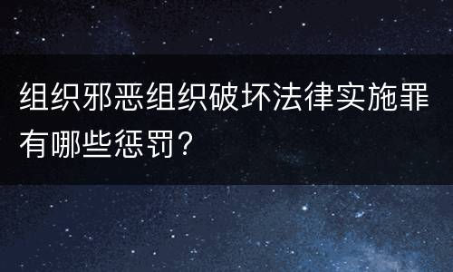 组织邪恶组织破坏法律实施罪有哪些惩罚?
