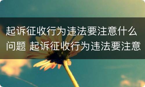 起诉征收行为违法要注意什么问题 起诉征收行为违法要注意什么问题呢