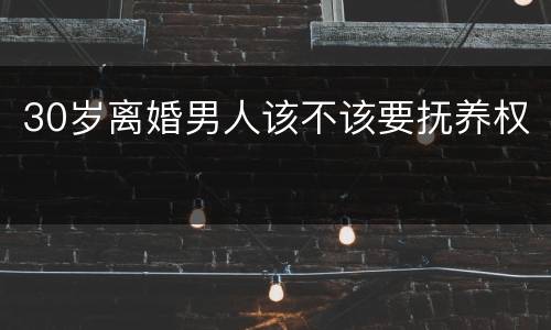 30岁离婚男人该不该要抚养权