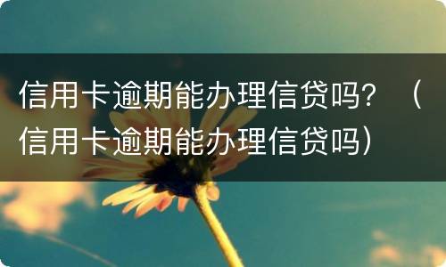 信用卡逾期能办理信贷吗？（信用卡逾期能办理信贷吗）