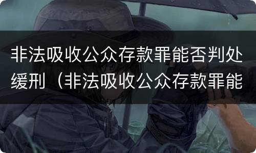 非法吸收公众存款罪能否判处缓刑（非法吸收公众存款罪能否判处缓刑的情形）