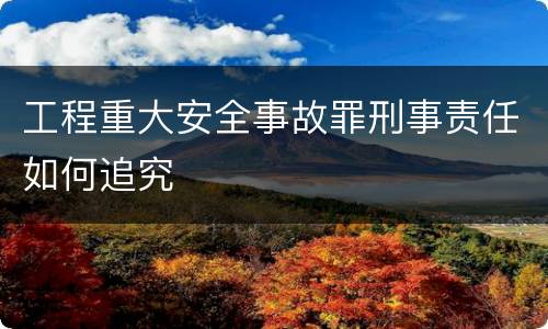 工程重大安全事故罪刑事责任如何追究