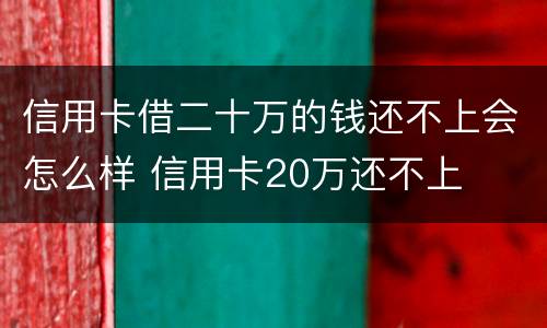 信用卡借二十万的钱还不上会怎么样 信用卡20万还不上
