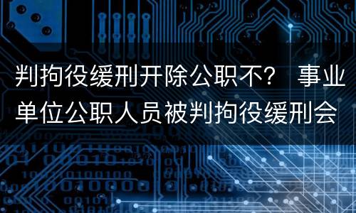 判拘役缓刑开除公职不？ 事业单位公职人员被判拘役缓刑会开除公职